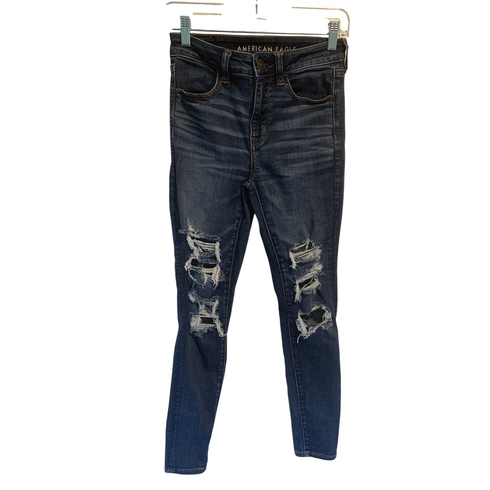 american eagle Sz 4 hi-rise jegging Jeans next level stretch Jeans Distressed
